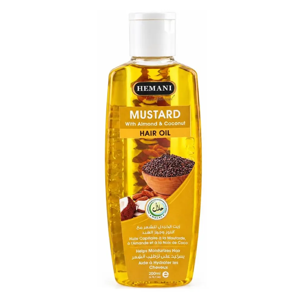 Hemani Mustard With Almond & Coconut Hair Oil, 200ml
