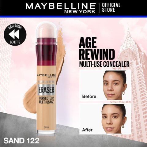 Maybelline New York Instant Age Rewind Eraser, Multi-Use Concealer, 6ml, 122