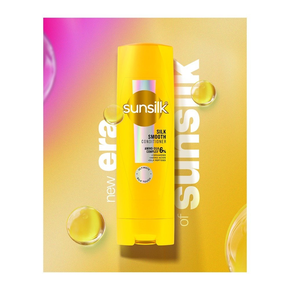 Sunsilk Silky Smooth Amino-Silk Complex 6% Conditioner, Ceramides, Amino Acid, 180ml