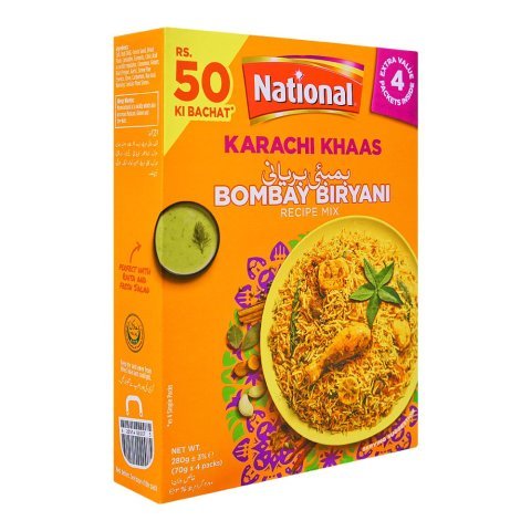National Karachi Khaas Bombay Biryani Masala/Recipe MIx, 4x70g