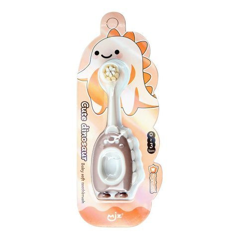 Mjz Kids 0-3 Years Cute Dinosaur Toothbrush, Soft, Orange, 226