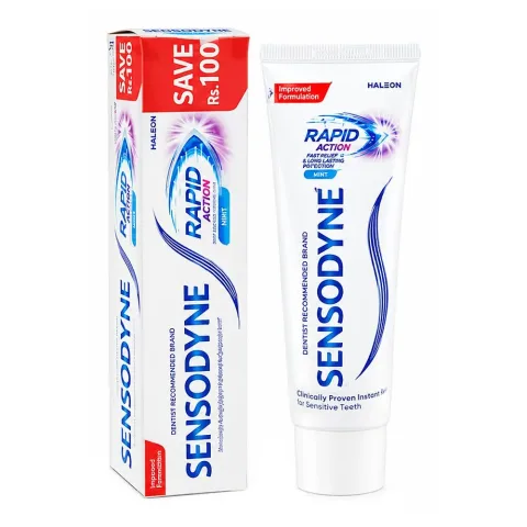Sensodyne Rapid Action & Long Lasting Protection Mint Toothpaste, 125g Save Rs.100/-