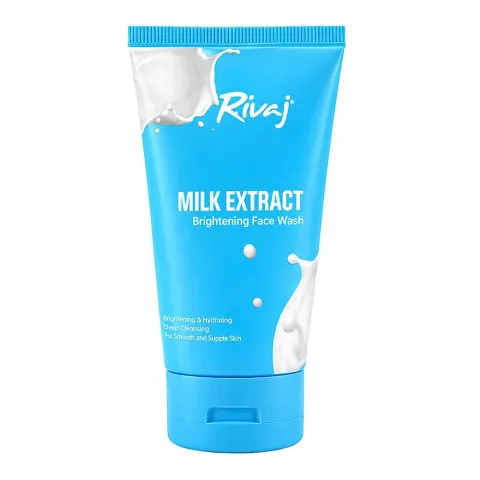 Rivaj UK Milk Extract Brightening Face Wash, Stearic Acid, Glycerin, For Bright & Hydrated Skin, 100ml