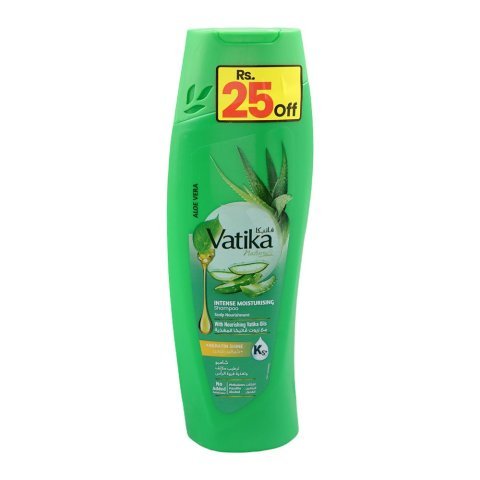 Dabur Vatika Naturals Aloe Vera + Keratin Shine Intense Moisturising Shampoo, Phtalates & Alcohol Free, 185ml