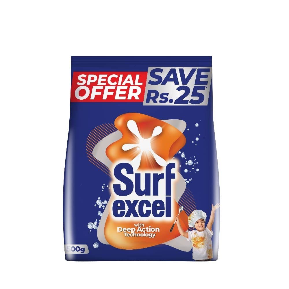 Surf Excel Deep Action Technology Washing Powder, 500g