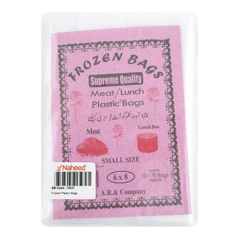 AR Frozen Plastic Bags, Shoppers, Small, 6x8 inches, 0.5kg Capacity, White, approx. 70/75 Pieces