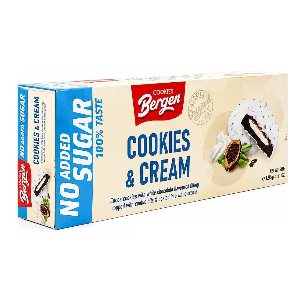 Bergen Cookies & Cream, No Added Sugar, 128g