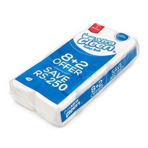 Xtra Kleen Toilet Tissue Roll, 2 Ply, 8 + 2 Offer Save Rs.220/-